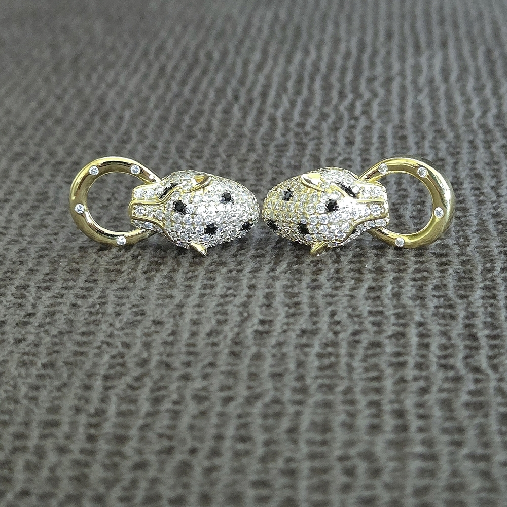 Cote d'Argent Cheetah Grasping Gold💛 Ring⭕️ Earrings - Picture 3 of 16